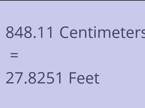 848.11 CM TO FEET