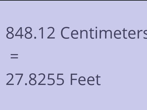 848.12 CM TO FEET