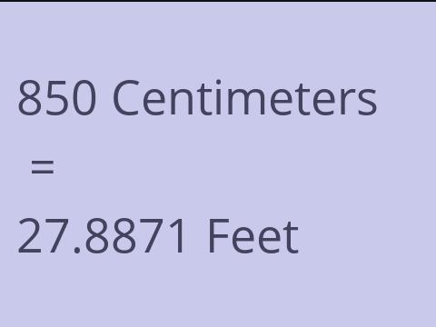 850 CM TO FEET