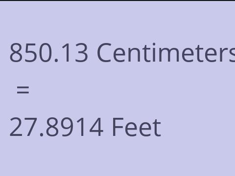 850.13 CM TO FEET