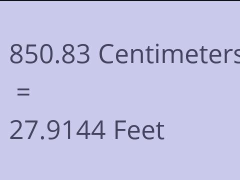 850.83 CM TO FEET