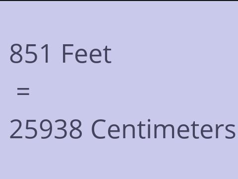 851 FEET TO CM