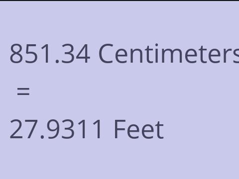 851.34 CM TO FEET