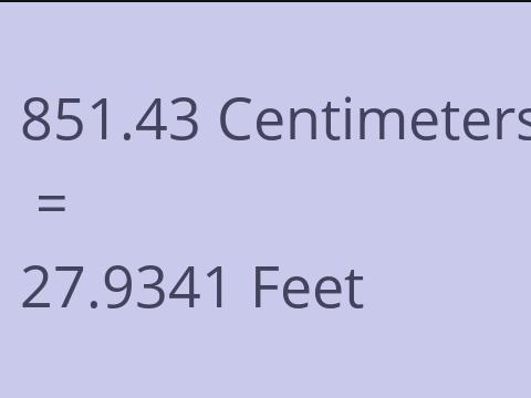 851.43 CM TO FEET