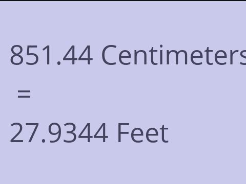 851.44 CM TO FEET