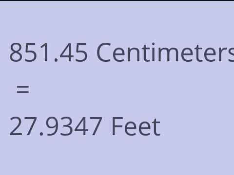 851.45 CM TO FEET