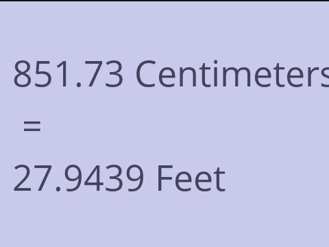 851.73 CM TO FEET