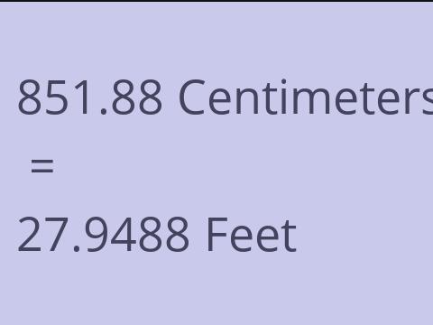 851.88 CM TO FEET