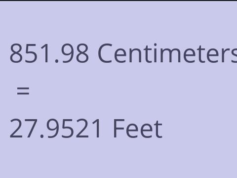 851.98 CM TO FEET