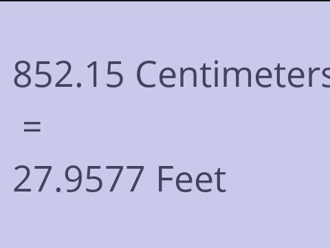 852.15 CM TO FEET