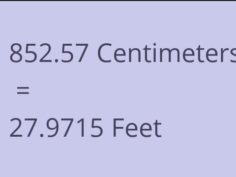 852.57 CM TO FEET