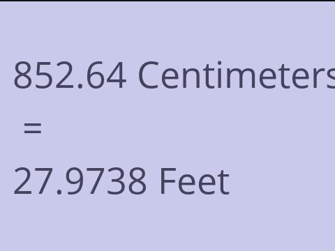 852.64 CM TO FEET