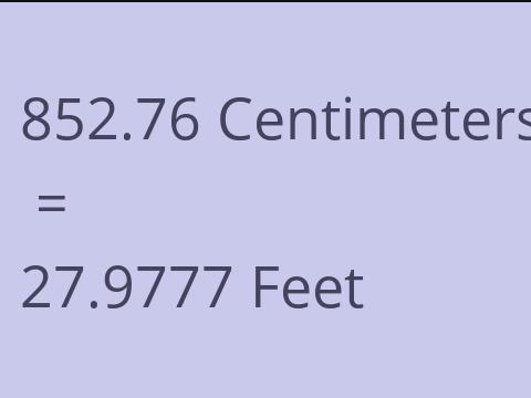 852.76 CM TO FEET