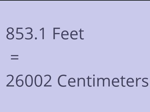 853.1 FEET TO CM