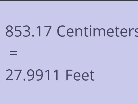 853.17 CM TO FEET