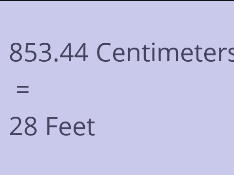 853.44 CM TO FEET