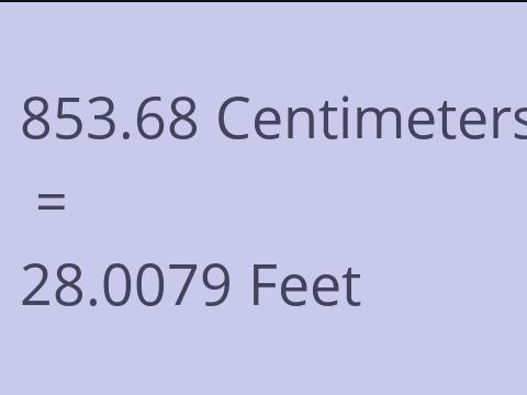 853.68 CM TO FEET