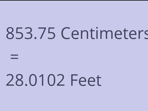 853.75 CM TO FEET