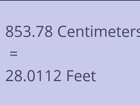 853.78 CM TO FEET