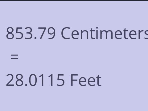 853.79 CM TO FEET