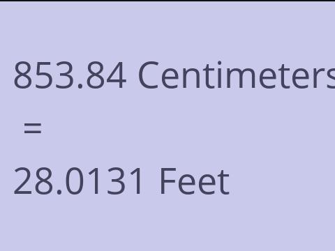 853.84 CM TO FEET