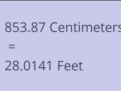 853.87 CM TO FEET