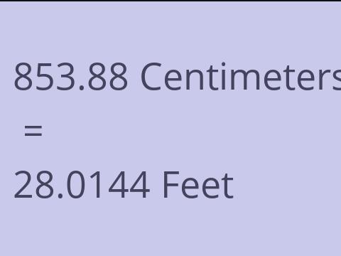 853.88 CM TO FEET