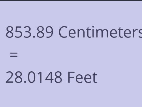 853.89 CM TO FEET