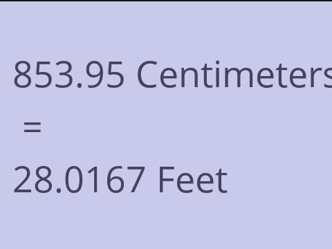 853.95 CM TO FEET