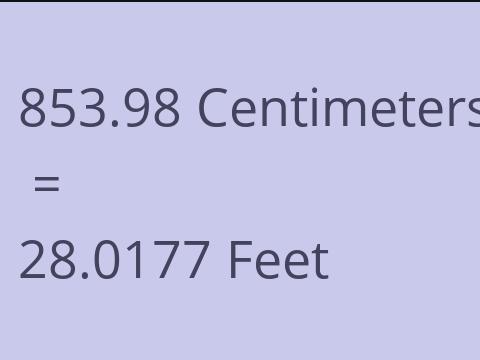 853.98 CM TO FEET