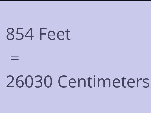 854 FEET TO CM