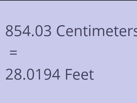 854.03 CM TO FEET