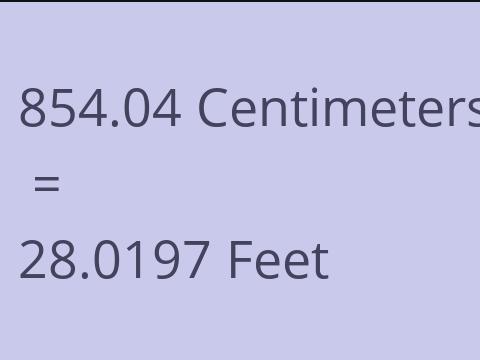 854.04 CM TO FEET