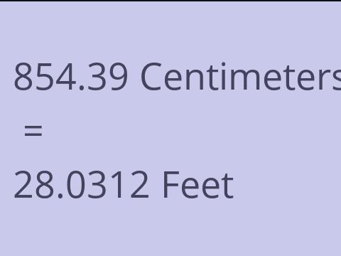 854.39 CM TO FEET