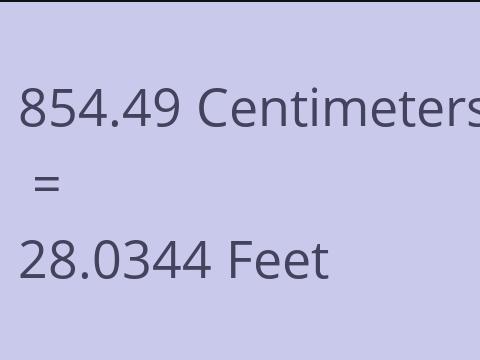 854.49 CM TO FEET