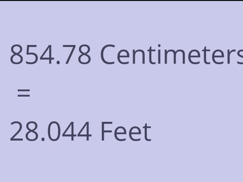 854.78 CM TO FEET