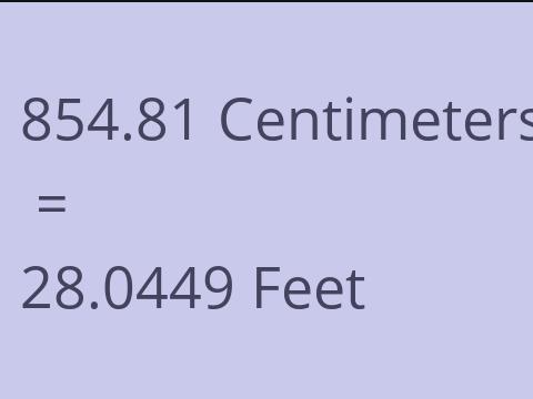 854.81 CM TO FEET