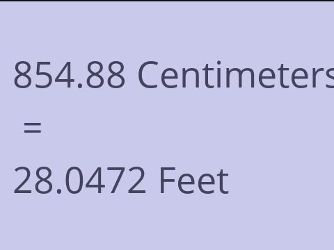 854.88 CM TO FEET