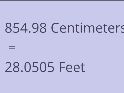 854.98 CM TO FEET