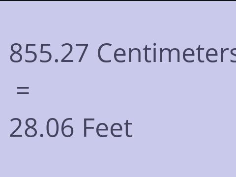 855.27 CM TO FEET