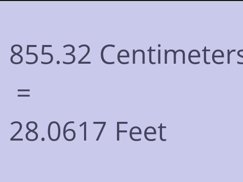 855.32 CM TO FEET