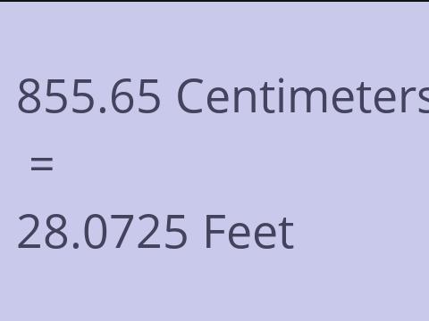 855.65 CM TO FEET