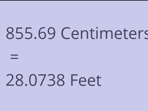 855.69 CM TO FEET