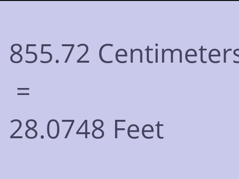 855.72 CM TO FEET