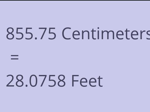 855.75 CM TO FEET