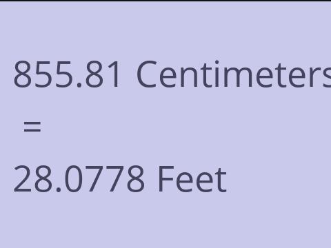 855.81 CM TO FEET