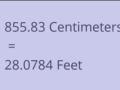 855.83 CM TO FEET