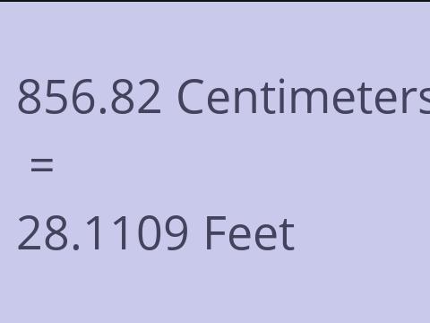 856.82 CM TO FEET