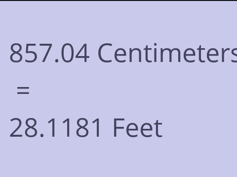 857.04 CM TO FEET