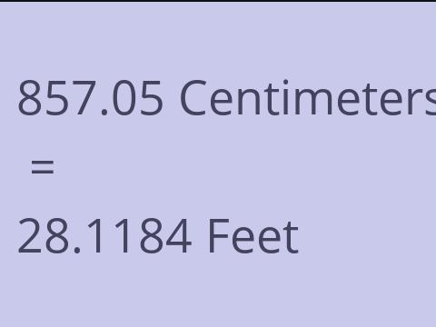 857.05 CM TO FEET